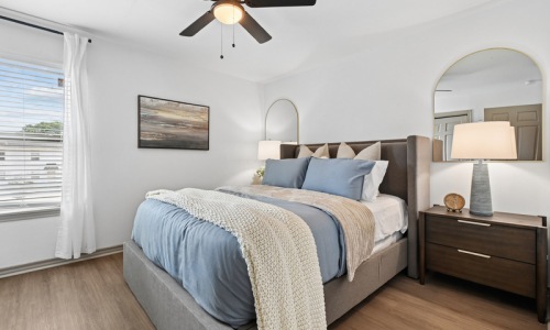 bedroom with large window